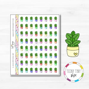 Autocollants minuscules de planificateur de plante d'intérieur pour n'importe quel agenda, Erin Condren, Happy Planner, TN, plantes aquatiques, fleurs, mat ou brillant