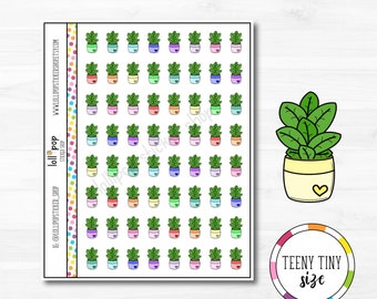 Teeny Tiny House Plant Planner Stickers for Any Planner, Erin Condren, Happy Planner, TN, Water Plants, Flowers, Matte or Glossy