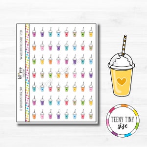 Petits autocollants de planificateur de smoothie Frap pour n'importe quel agenda, Erin Condren, Happy Planner, TN, taille personnelle, mat ou brillant