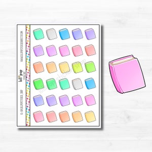 Stickers de planificateur de livre kawaii pour n'importe quel agenda, à lire, à étudier, à l'école, à se détendre, mat ou brillant, prêt à être expédié