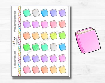 Kawaii Book Planner Stickers: Study, Read, School (Matte or Glossy)