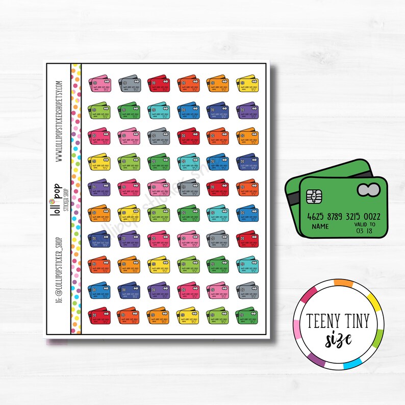 Teeny Tiny Credit Card Planner Stickers: Banking & Bills - Etsy