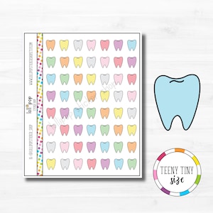 Autocollants minuscules de planificateur de rendez-vous de dentiste pour tous les agendas, Erin Condren, Happy Planner, TN, nettoyage, bilan de santé, mat ou brillant