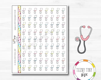 Teeny Tiny Stethoscope Planner Stickers for Any Planner, Doctor Appointment, Nurse, Medical, Erin Condren, Happy Planner TN, Matte or Glossy