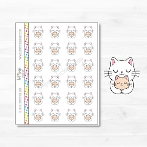 Autocollants Family Cat Character Planner pour tout planificateur ou journal, Erin Condren, planificateur heureux, câlin, parent, enfant, baby-sitting, mat brillant