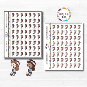 Autocollants pour agenda petite fille avec motif balayage pour n'importe quel agenda, Erin Condren, Happy Planner, mat ou brillant