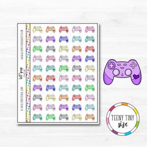 Autocollants minuscules de planificateur de contrôleur de jeu pour n'importe quel agenda, Erin Condren, Happy Planner, TN, taille personnelle, jeux, mat ou brillant
