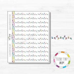 Petits autocollants de planificateur de lumières de Noël pour n'importe quel agenda, Erin Condren, Happy Planner, TN, lumières de Noël, décoration, vacances, mat ou brillant