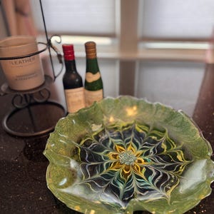 Vibrant Floral Handcrafted Resin Art Bowl