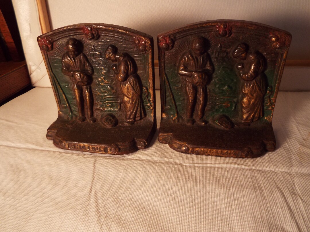 Angels Cast Iron Bookends Vintage Etsy