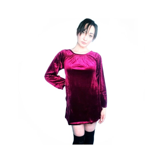 Vintage 1970s70s Bubblegum Pink Cap Sleeve Velour Dress