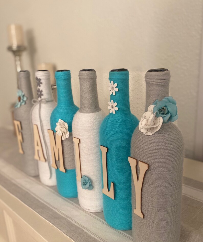 FAMILY Wine Bottle Decor Home Decor Kitchen Decor Etsy