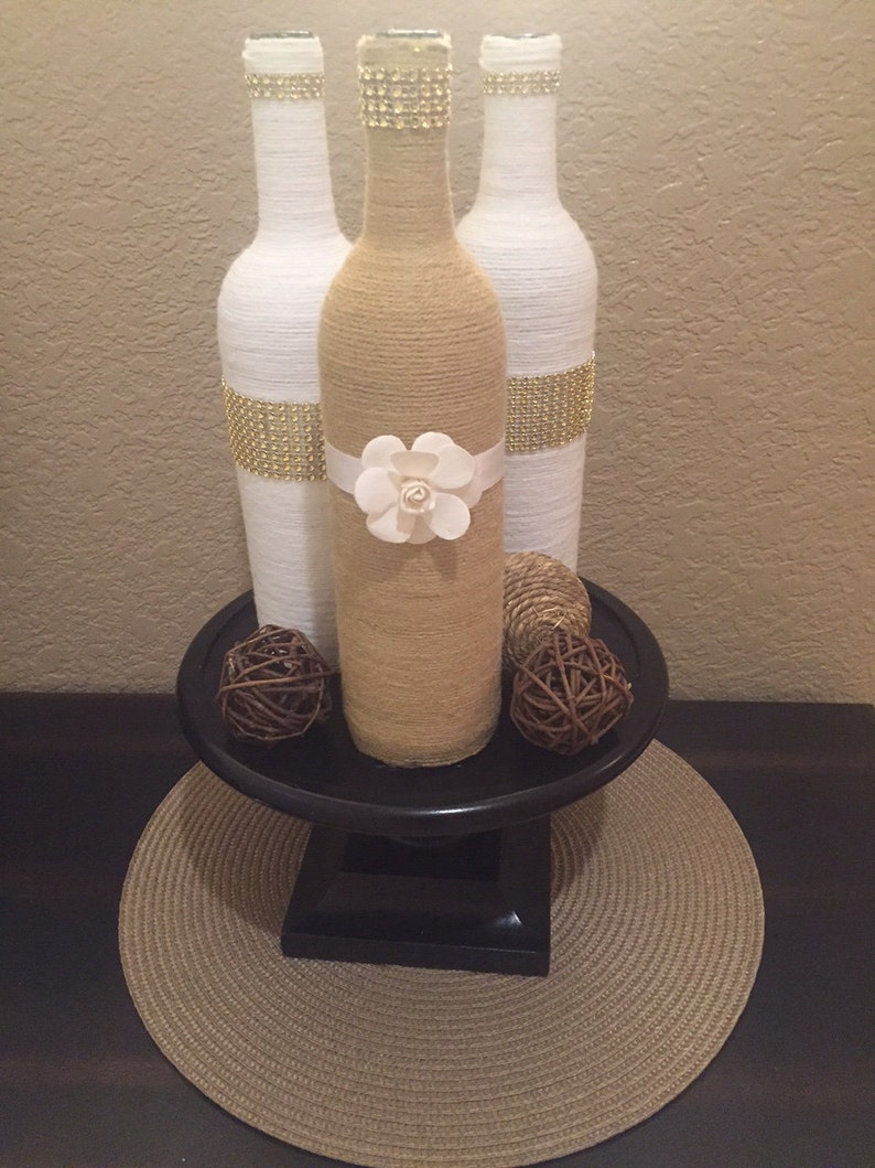 Wine Bottle Decor 'CLAIRE' Bottles Kitchen Decor Etsy