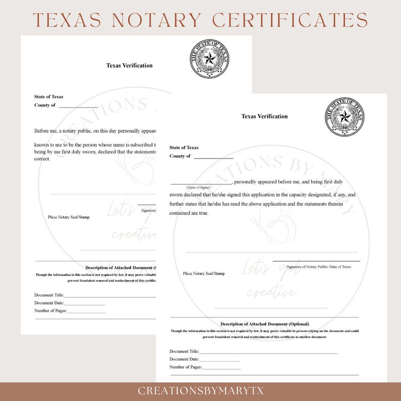 Texas Notary Certificates Etsy texas-notary-certificates-etsy