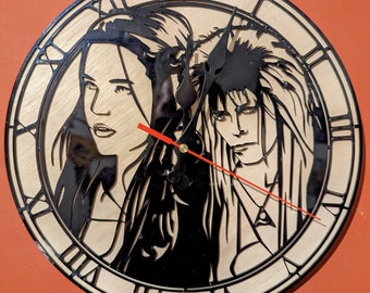 Labyrinth, Jareth The Goblin King and Sarah 13 hour clock, Featuring David Bowie and Jennifer Connelly