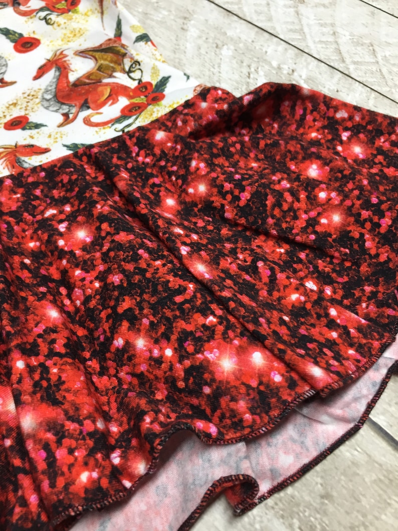 Peplum Shirt Faux Glitter Red Glitter Dragon Riley Peplum Tank Toddler Shirt Tank Top