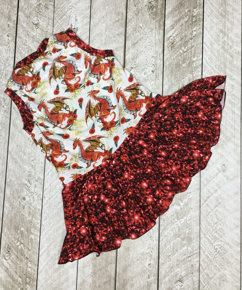 Peplum Shirt Faux Glitter Red Glitter Dragon Riley Peplum Tank Toddler Shirt Tank Top