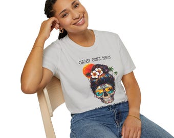 Sassy Since Birth Skull Beach T-Shirt