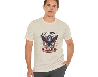 Civic Duty Eagle Tee | Patriotic Rights, Vintage Americana