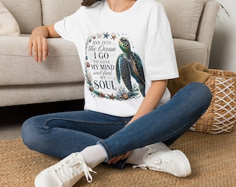 Sea Turtle T-Shirt | Watercolor Ocean Beach Shirt | Summer Vacation Tee