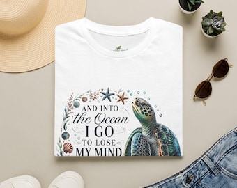 Sea Turtle 'And Into the Ocean I Go' T-Shirt | Ocean Quote Tee