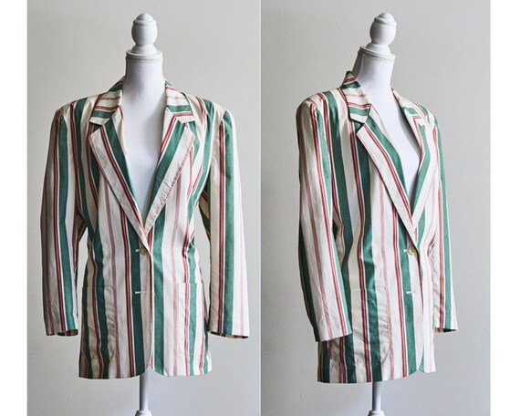 Oversized Vintage Blazer, 90s Striped Blazer, Wome