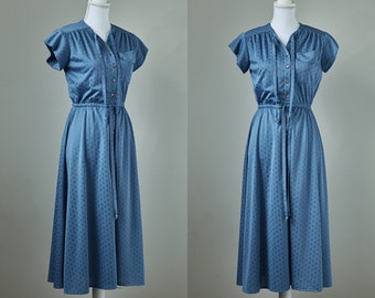 1950’s Dead Stock A-Line Dress, 1960’s Swing Dress, Retro A-Line Vintage Dress, 1950’s Blue Secretary Dress