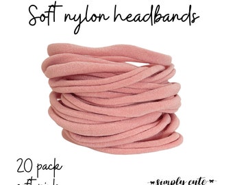 Soft Dusty Pink Nylon Headband, Pink nylon bands, dusty pink nylon bands, dusty pink headbands