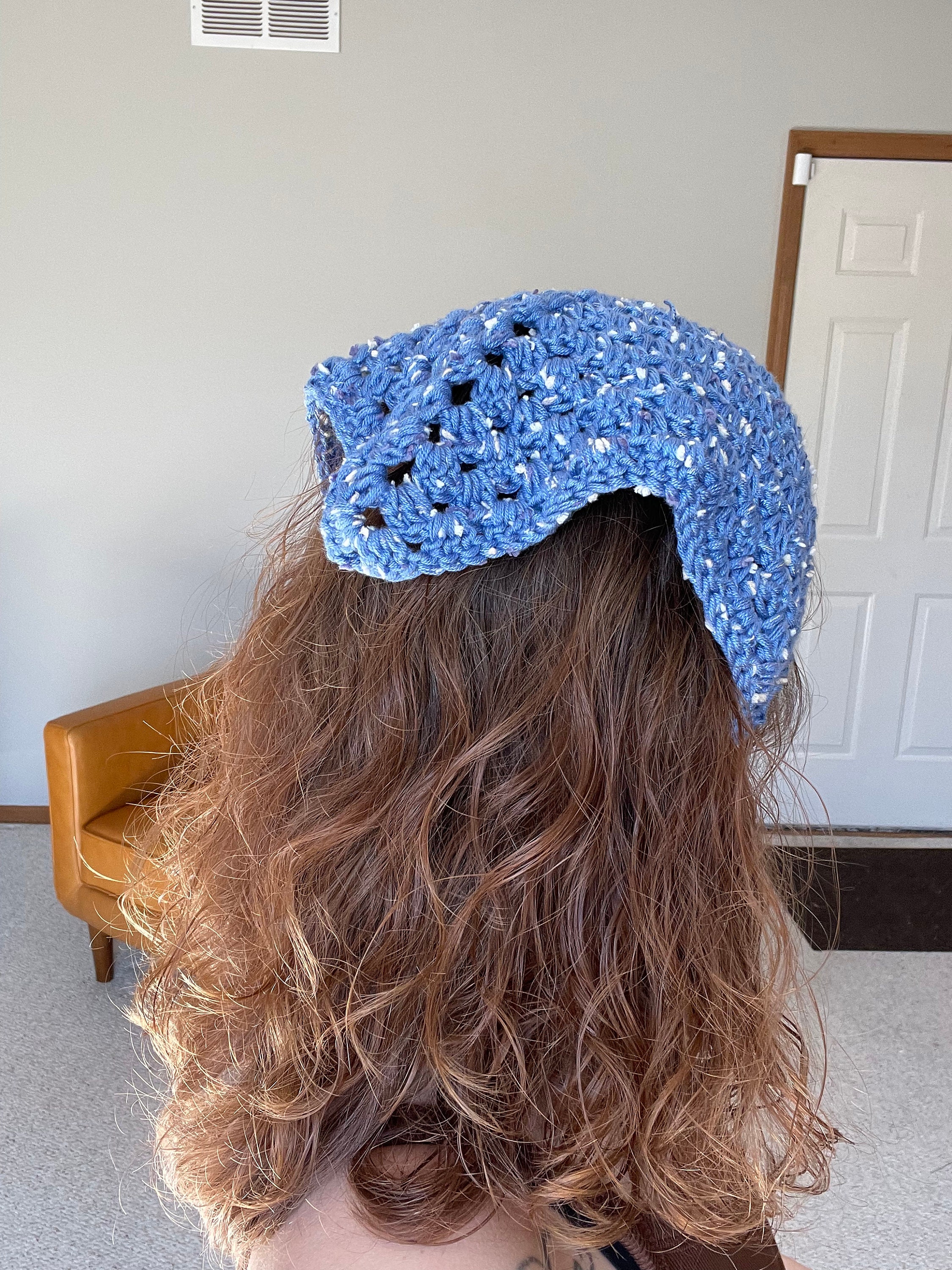 Bandana crochet vichy bleu main image 1