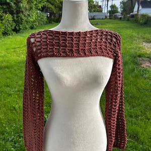 Fishnet Bolero Shrug, Hand Crochet Mesh Top, Shrug Top, Womens Shrug, Crochet Shrug Top