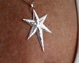 A very Unique Sterling Bethlehem Moravian Christmas Star Pendant.