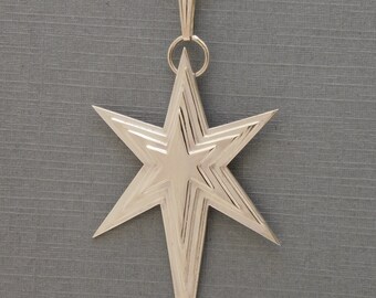 Unique Sterling Bethlehem Christmas Star Pendant