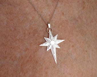 A Very Unique Sterling Silver Moravian Christmas Star Pendant