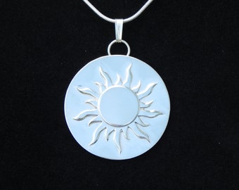 Unique Sterling Silver Sun Pendant