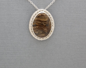 Unique Hand-Crafted Sterling Silver Pendant With A Deschutes Jasper Cabochon