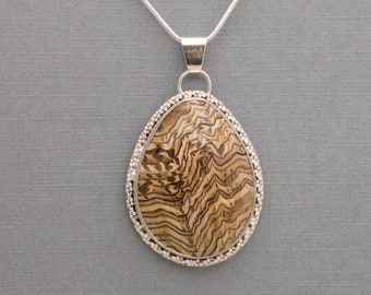 Unique Sterling Silver Pendant With A Hell’s Canyon Jasper Cabochon