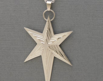 Unique Sterling Bethlehem Christmas Star Pendant