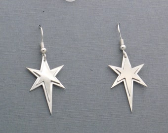 Unique Sterling Bethlehem Christmas Star Earrings