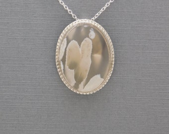 Unique Hand Crafted Sterling Silver Pendant With A Ochoco Agate Cabochon