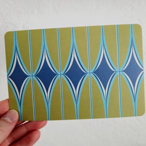 MCM Style 4x6 Notecards | Flat Blank Greeting Cards | 3-Pack All Occasion Cards With Envelopes