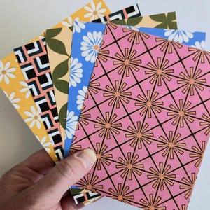 Bright Geometric & Floral Quarter Sheet Paper Mystery Pack, 4.25x5.5 Scrapbook Junk Journal Crafting Pages