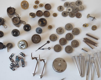 Lot of over 70 Westclox Clock Parts Repair Steampunk Springs Gears Levers