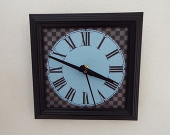 Handcrafted Picture Frame Wall Clock with new quartz movement Repurposed Antiqued Lavender Purple frame Clock Westclox Big Ben Dial