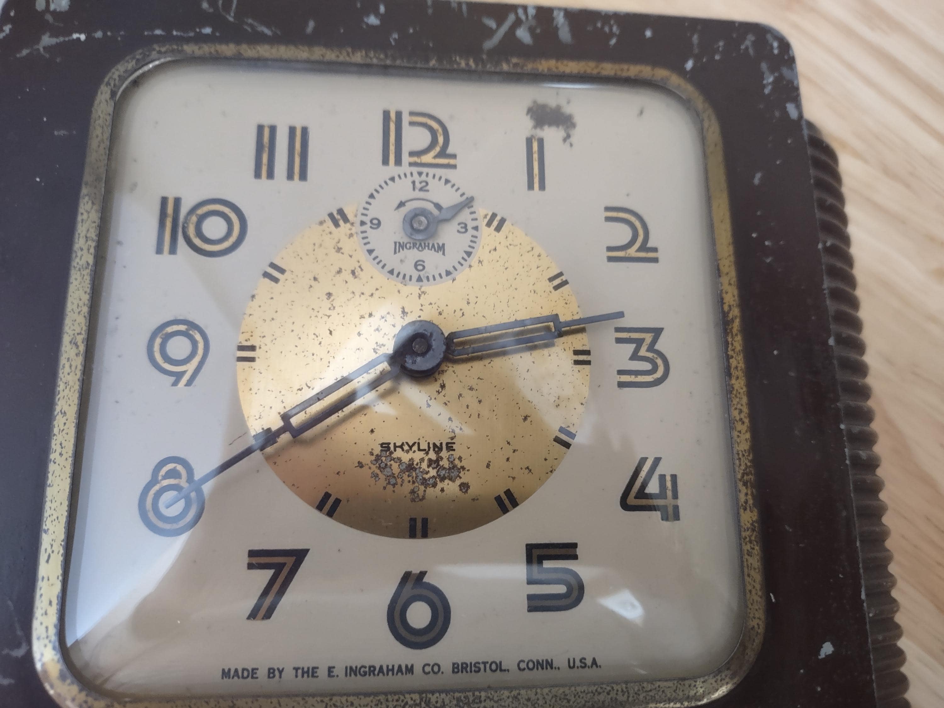INGRAHAM アンティーククロック　稼働品 難あり Vintage Ingraham 