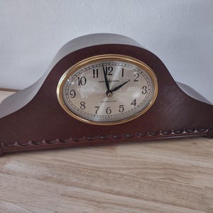 General Electric Tambour Art Deco Shelf Mantel Clock - Converted to quartz battery movement - Repurposed from vintage desk mantle clock MCM