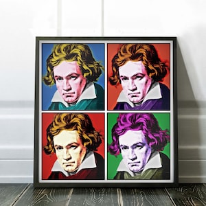 Beethoven Pop Art Portrait Print: Contemporary Music Lover Gift