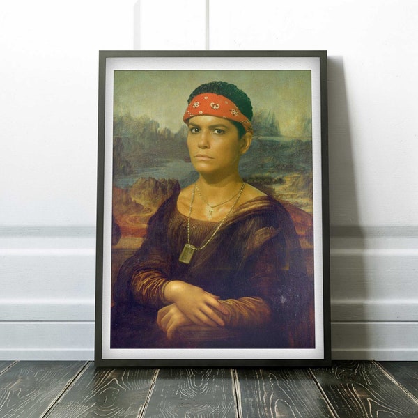 MONA LISA VASQUEZ - Original Artwork available in Poster - Leonardo Da Vinci Canvas Print Art Gift Wall Home Decor