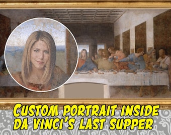 Custom &quot;Last Supper&quot; Portrait: Da Vinci Style, Personalized Art (Digital File or Poster)