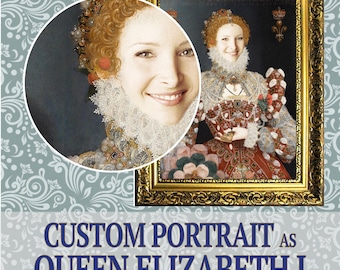 Portrait personnalisé de la reine Elizabeth I - Disponible sous forme de fichier numérique