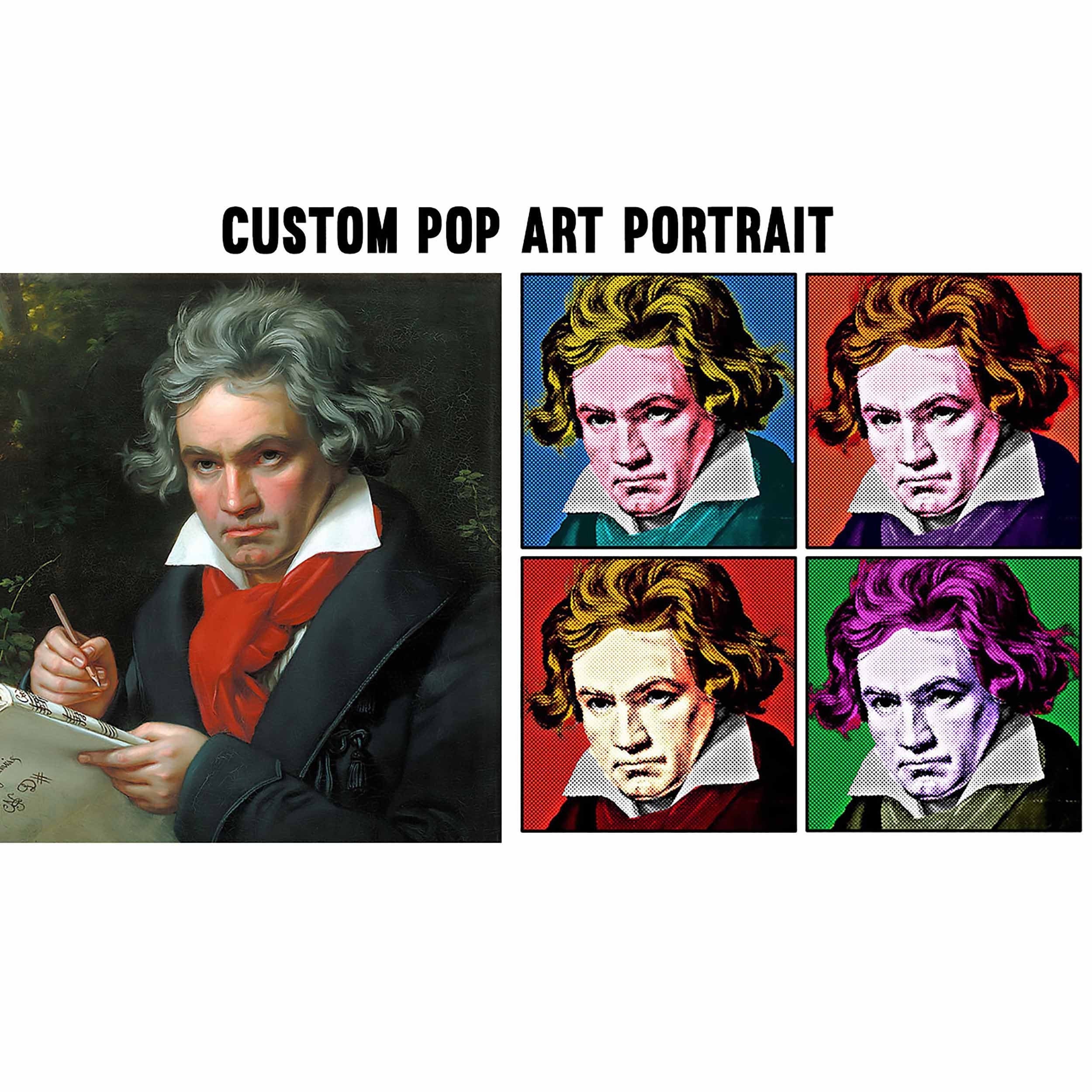 4色シルクスクリーンのカスタムポップアートポートレート - Etsy 日本